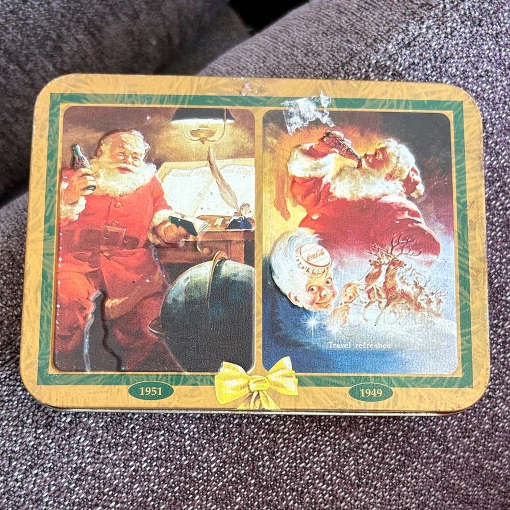 Coca-Cola Santa Claus Playing Card Set - Red and Gold